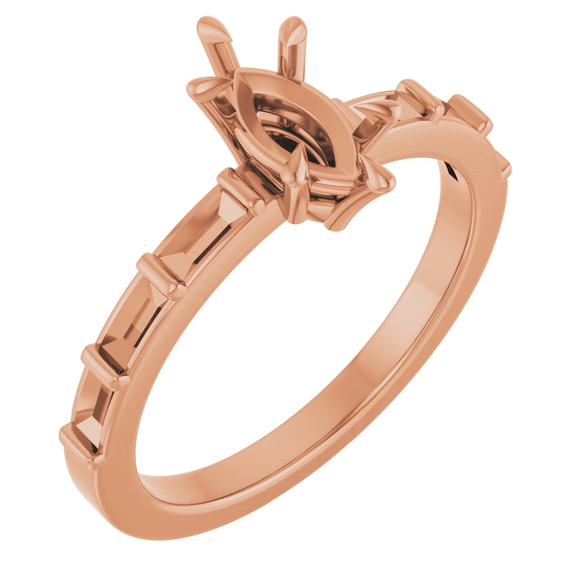 Claw-Prong Accented Engagement Ring