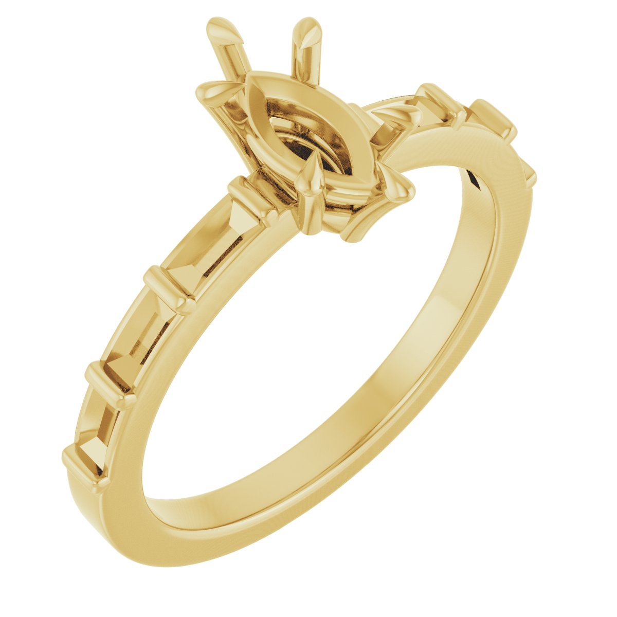 Claw-Prong Accented Engagement Ring
