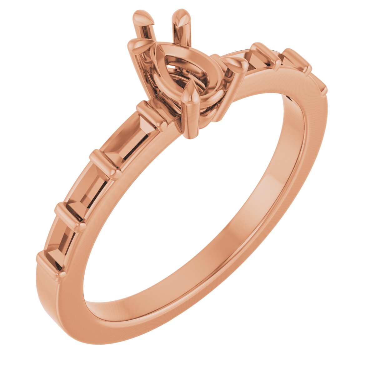Claw-Prong Accented Engagement Ring