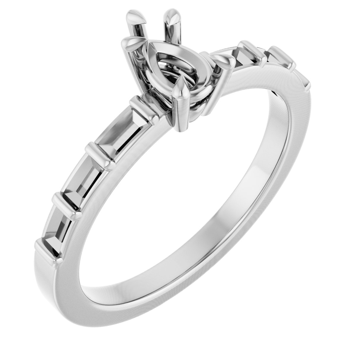 Claw-Prong Accented Engagement Ring