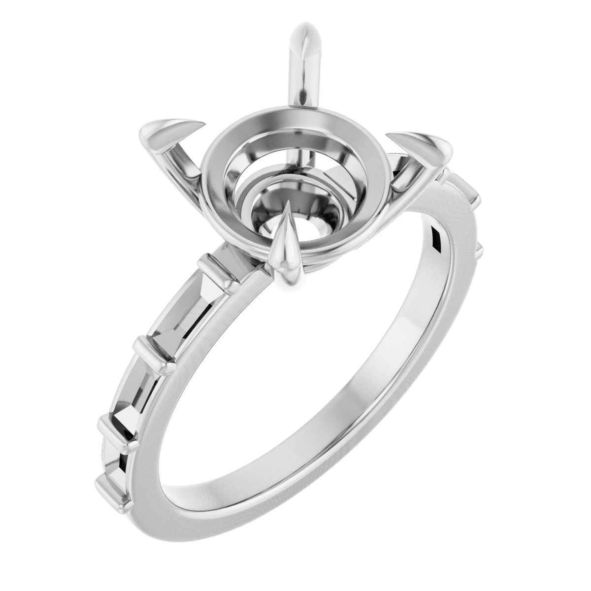 Claw-Prong Accented Engagement Ring