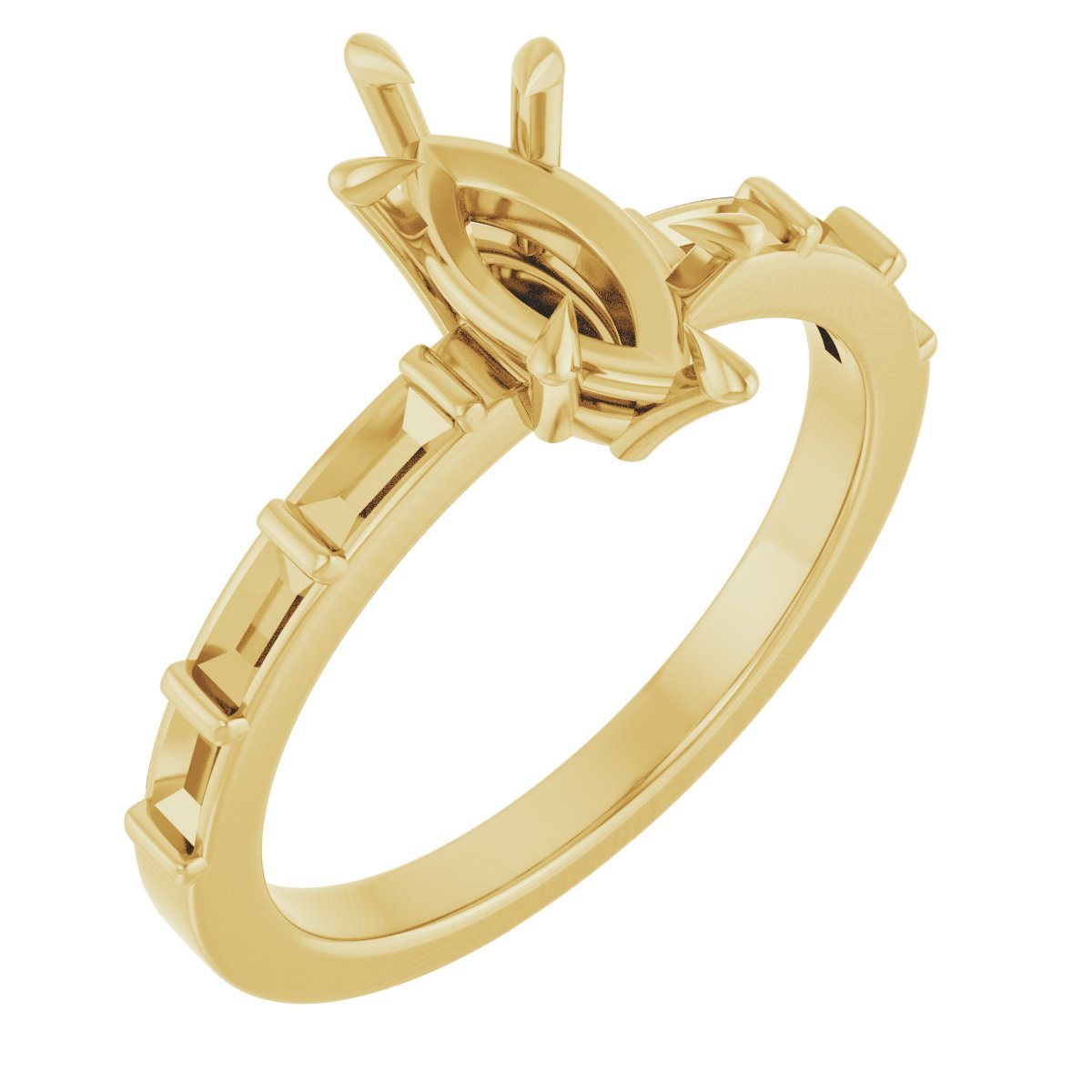 Claw-Prong Accented Engagement Ring