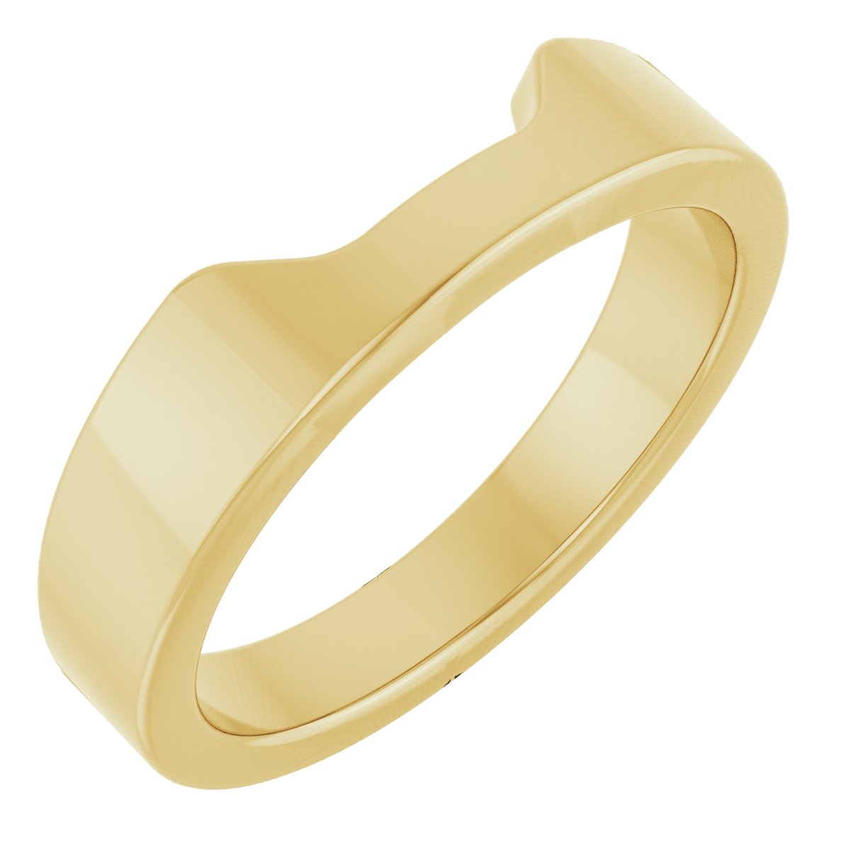 Emerald Contour Band – 14K Yellow Gold