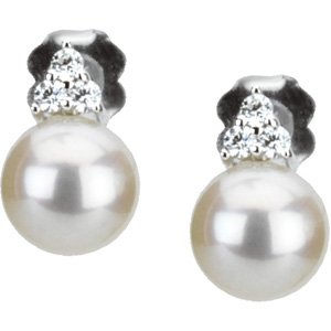 Alternative view of Accented Pearl Earrings