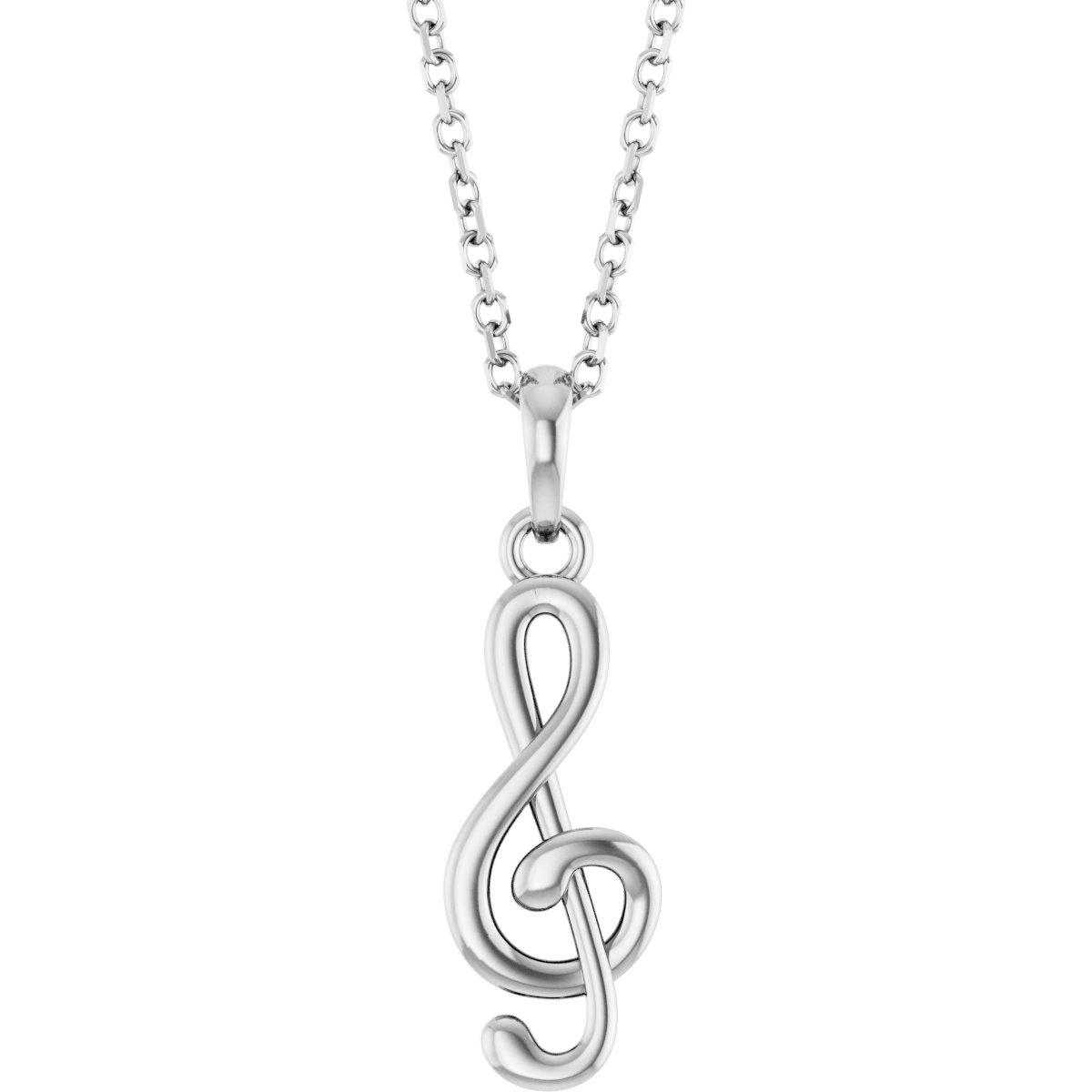 Petite Treble Clef Necklace or Pendant