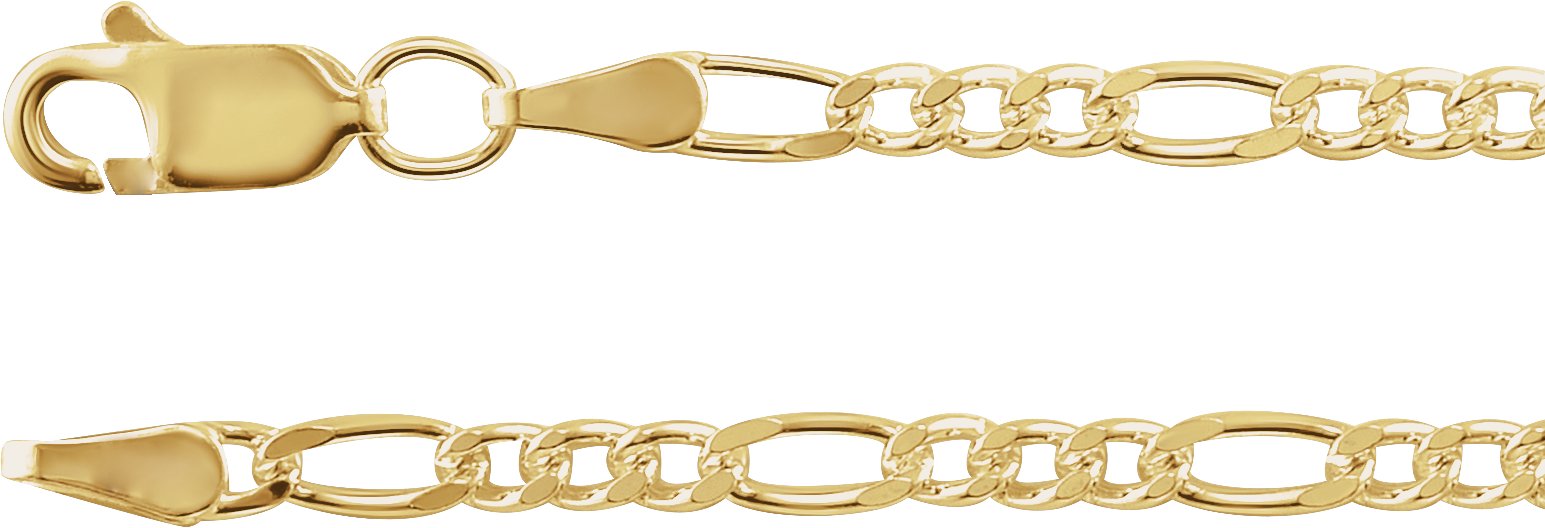 14K Yellow Gold-Filled 3.5 mm Figaro 7