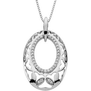 Natural Diamond Pendant – 14K White Gold