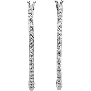 1/3 CTW Natural Diamond Hoop Earring view 2