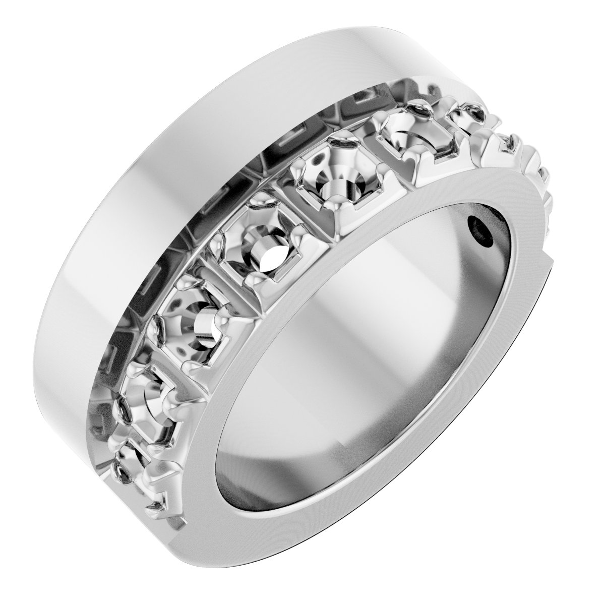 Single Sided Stepped-Edge Anniversary Band