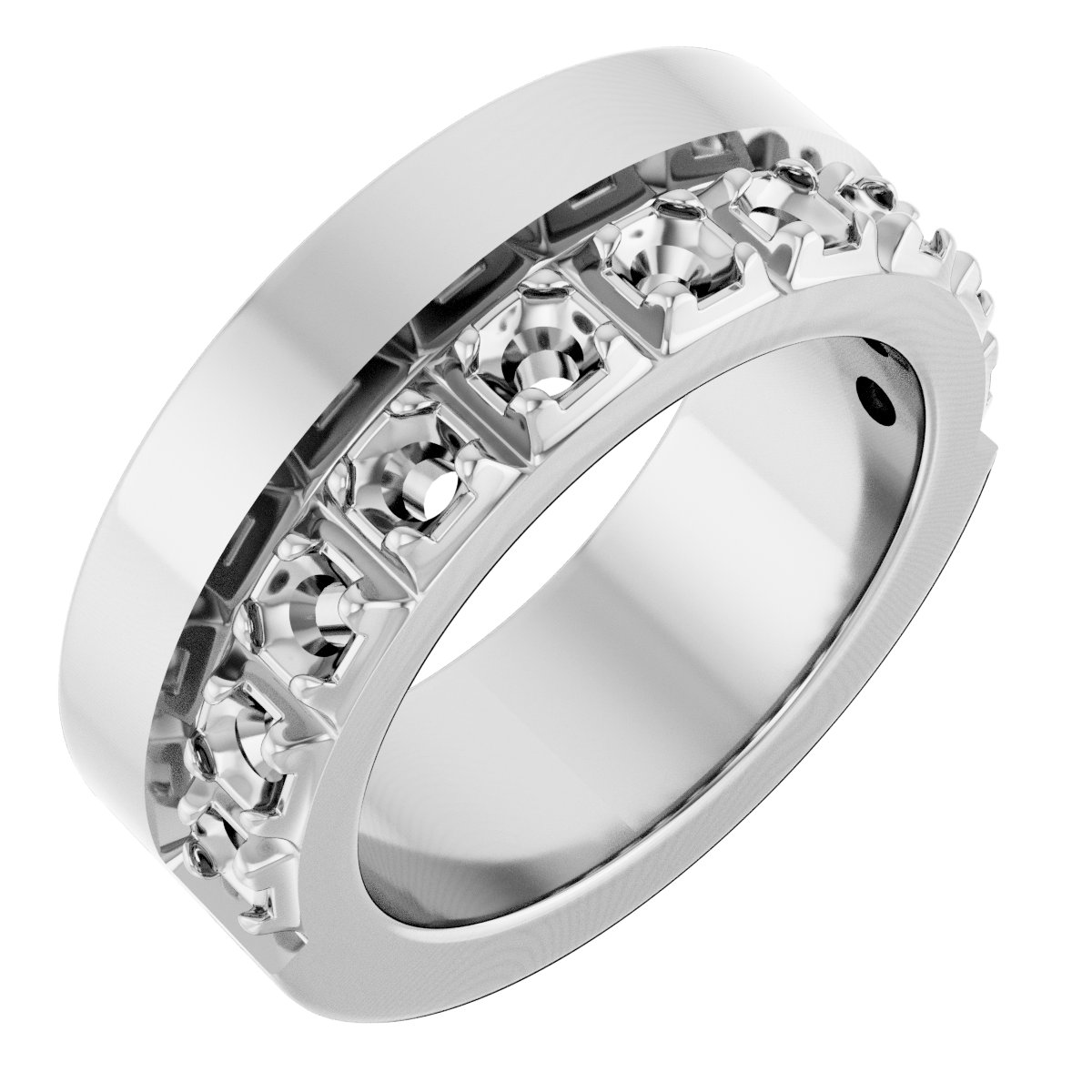 Single Sided Stepped-Edge Anniversary Band