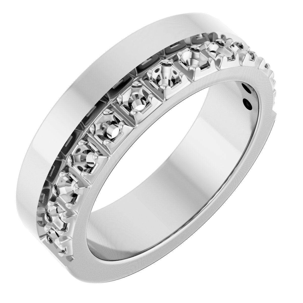 Single Sided Stepped-Edge Anniversary Band