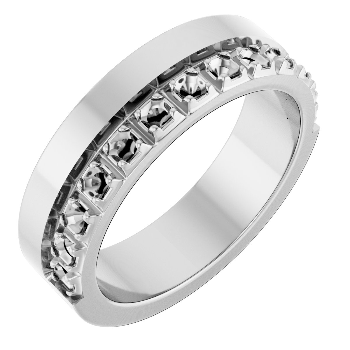 Single Sided Stepped-Edge Anniversary Band