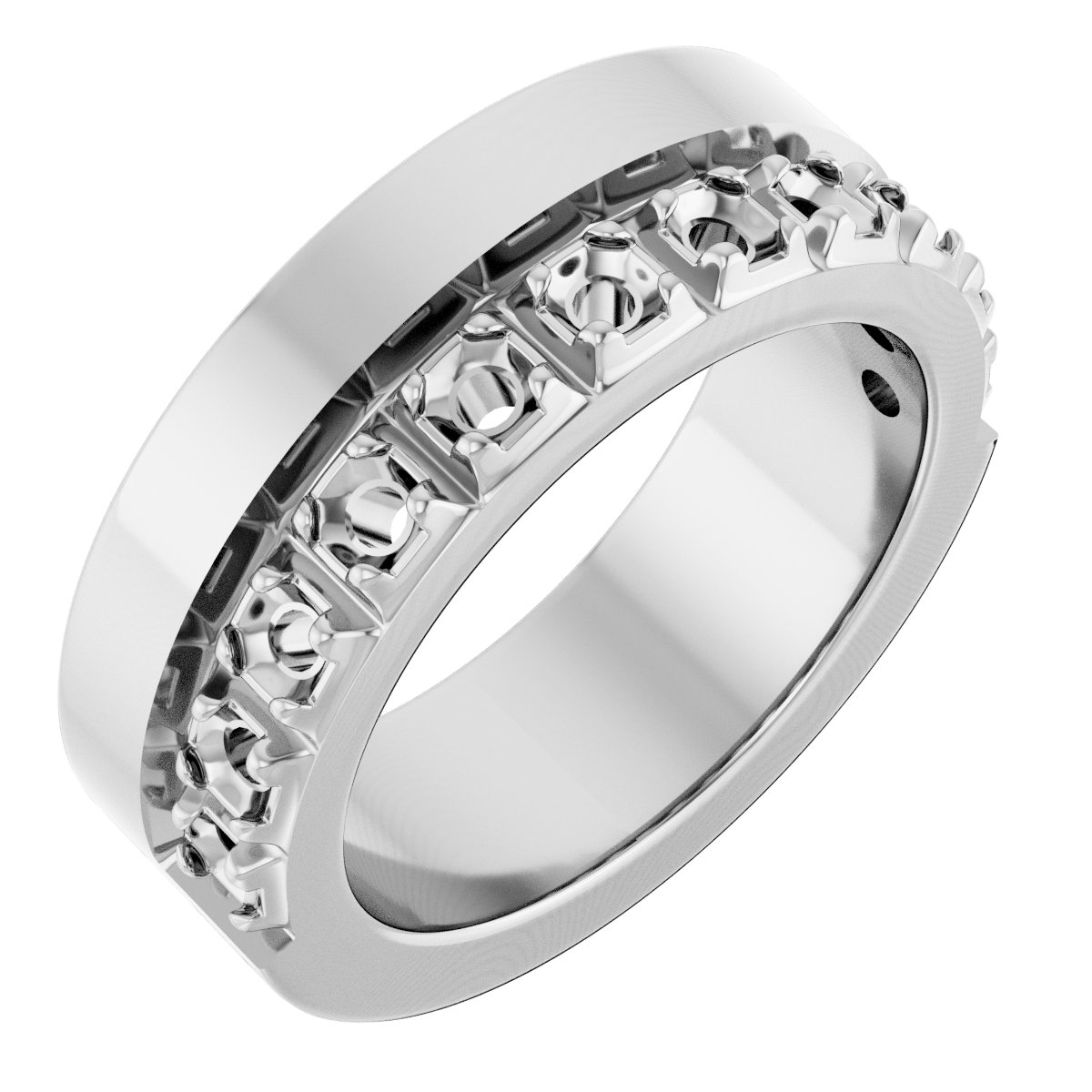 Single Sided Stepped-Edge Anniversary Band