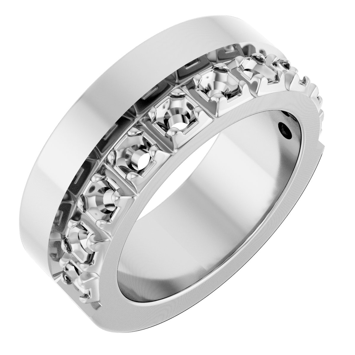 Single Sided Stepped-Edge Anniversary Band