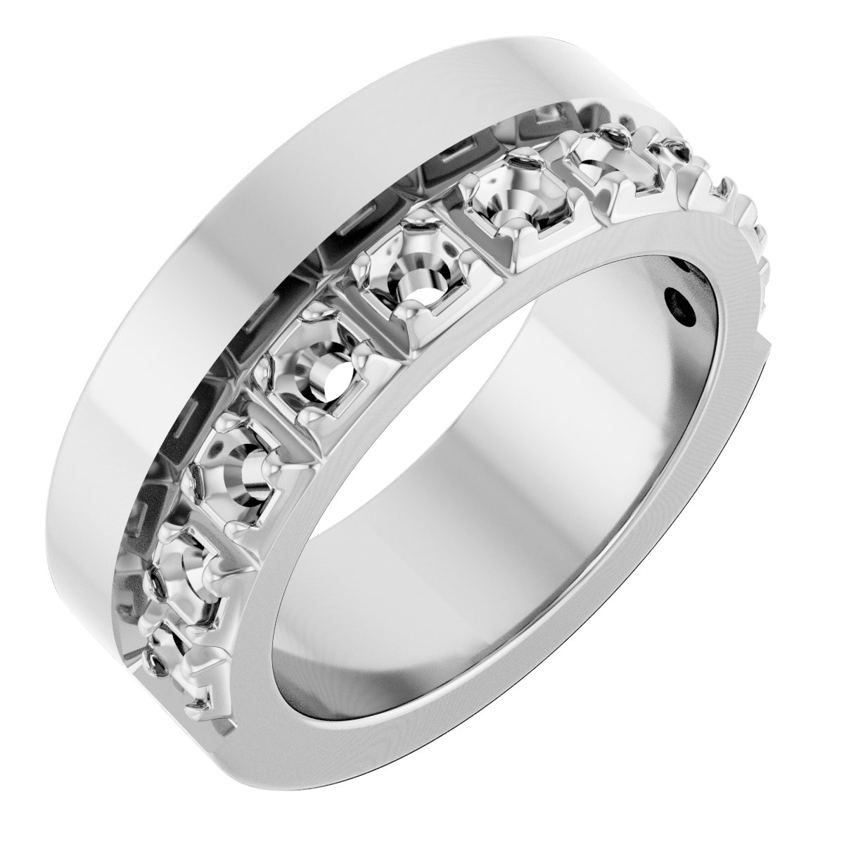 Single Sided Stepped-Edge Anniversary Band