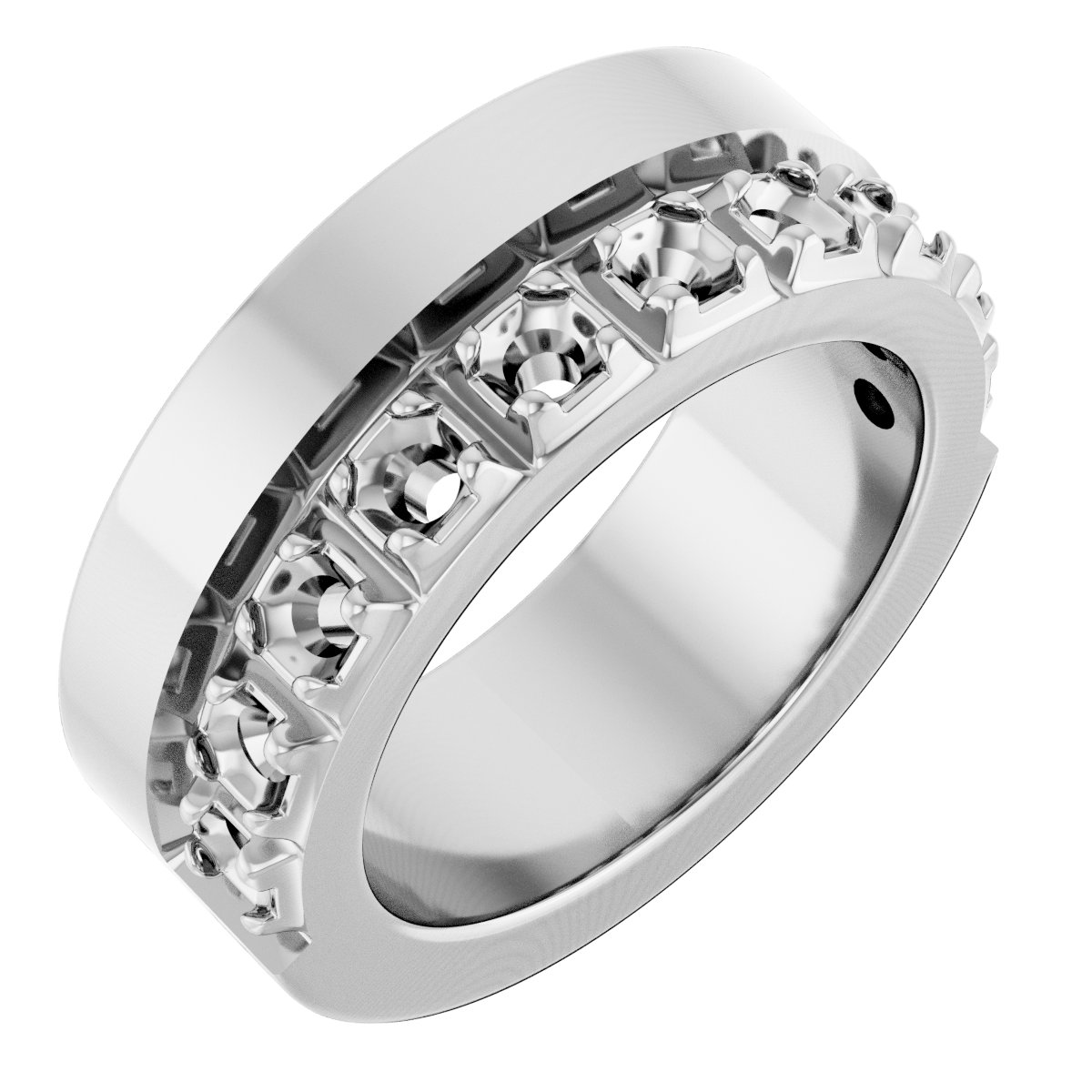 Single Sided Stepped-Edge Anniversary Band