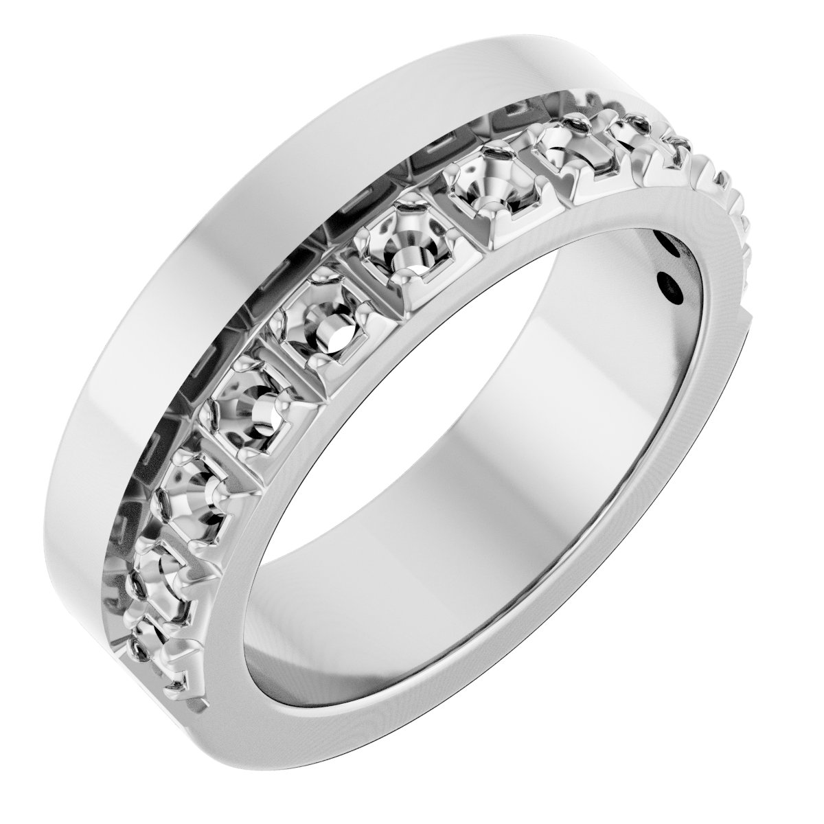 Single Sided Stepped-Edge Anniversary Band