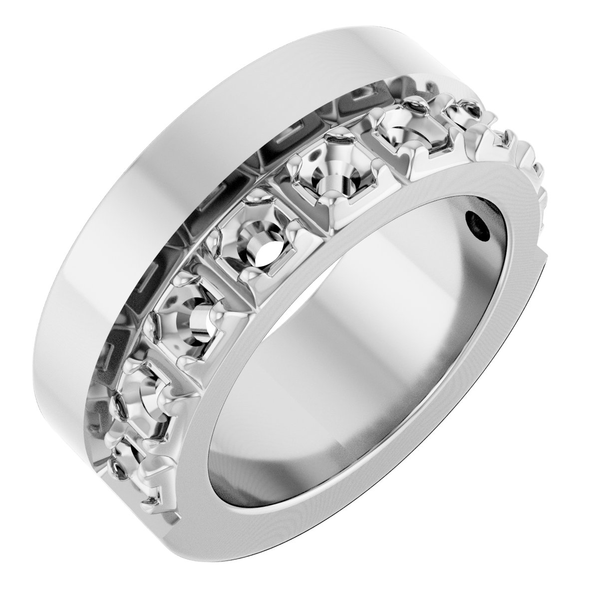 Single Sided Stepped-Edge Anniversary Band