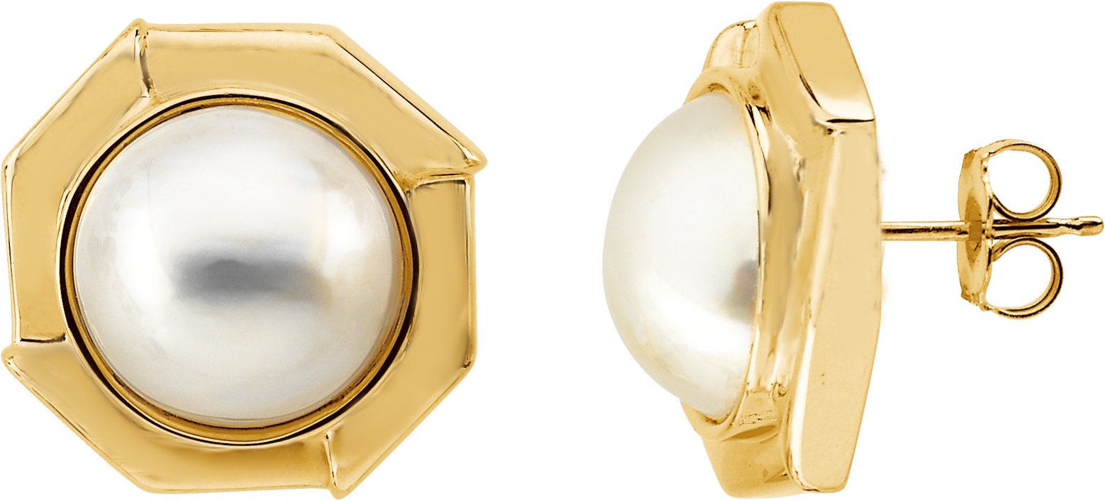 Mabe Cultured Pearl Earrings Ref 602638