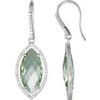Sterling Silver Halo Style Marquise Shaped Dangle Earrings Ref 3625918