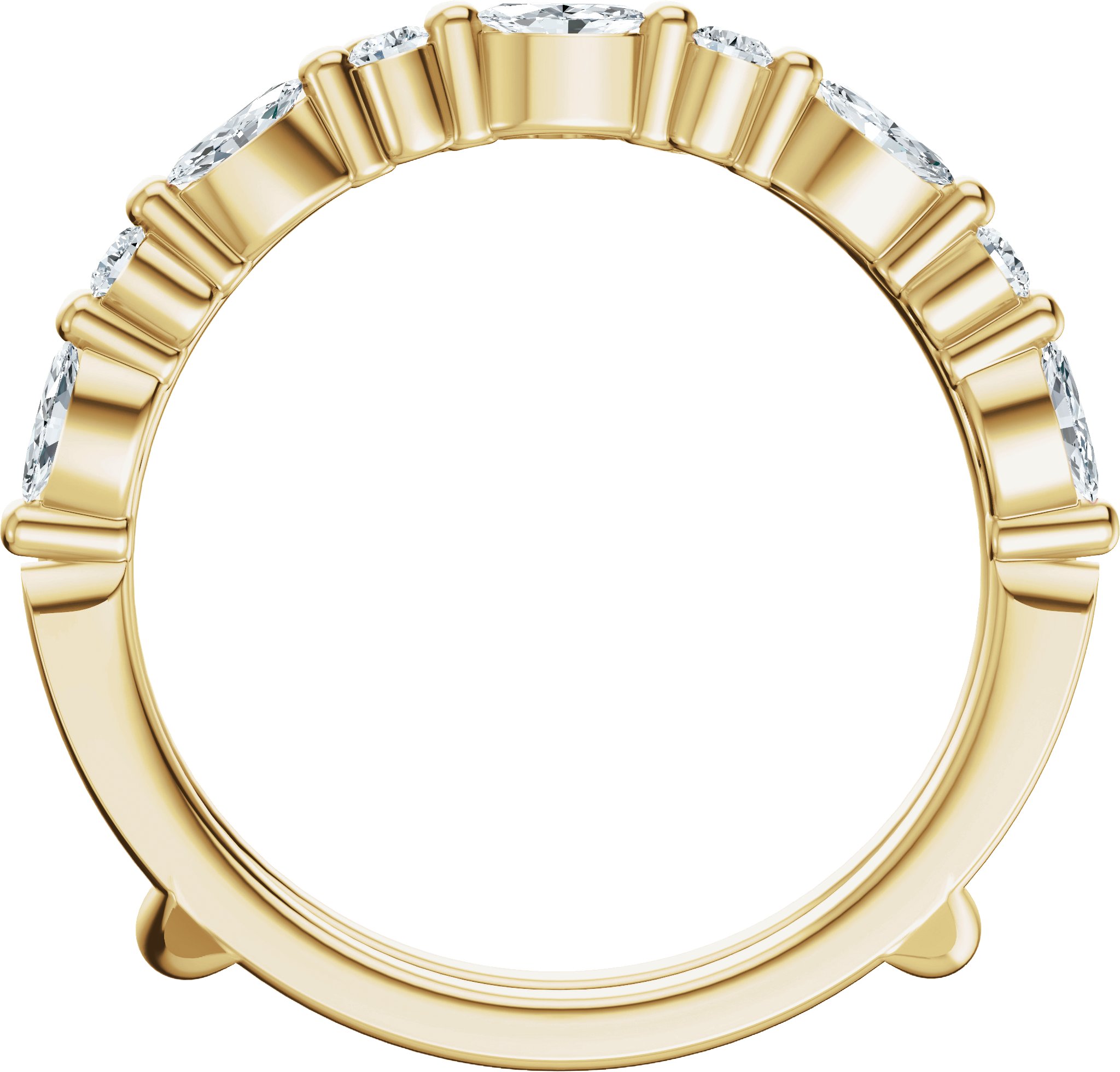 Alternative view of 1/2 CTW Natural Diamond Ring Guard – 14K Yellow Gold