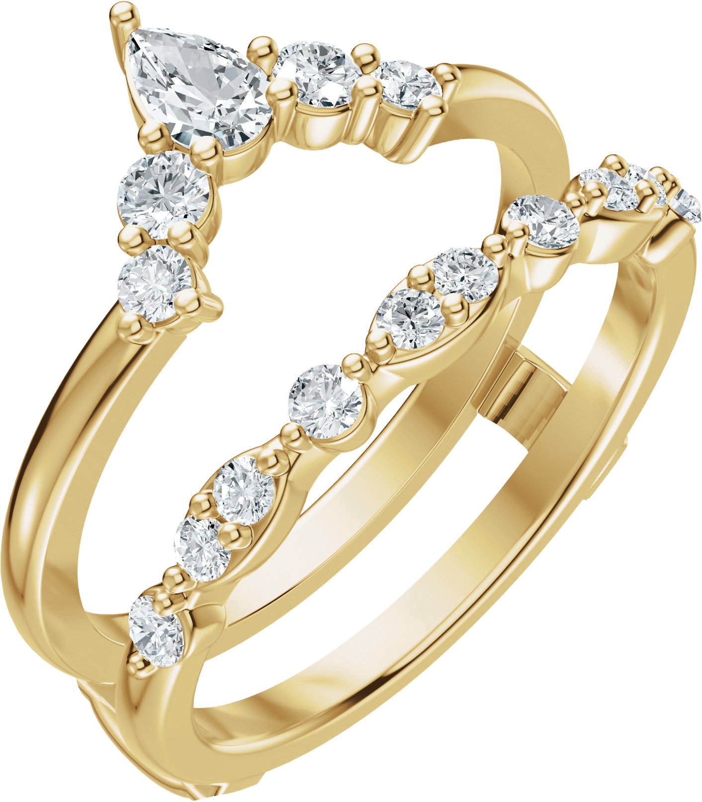5/8 CTW Natural Diamond Ring Guard – 14K Yellow Gold