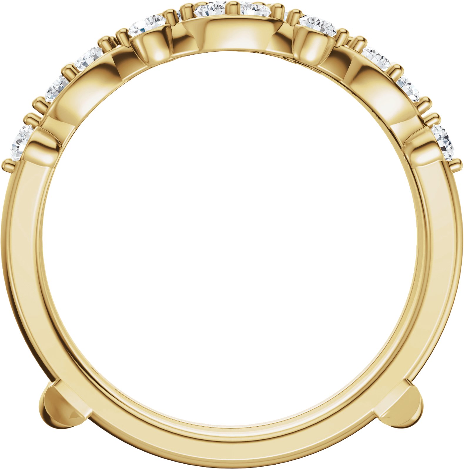 Alternative view of 5/8 CTW Natural Diamond Ring Guard – 14K Yellow Gold