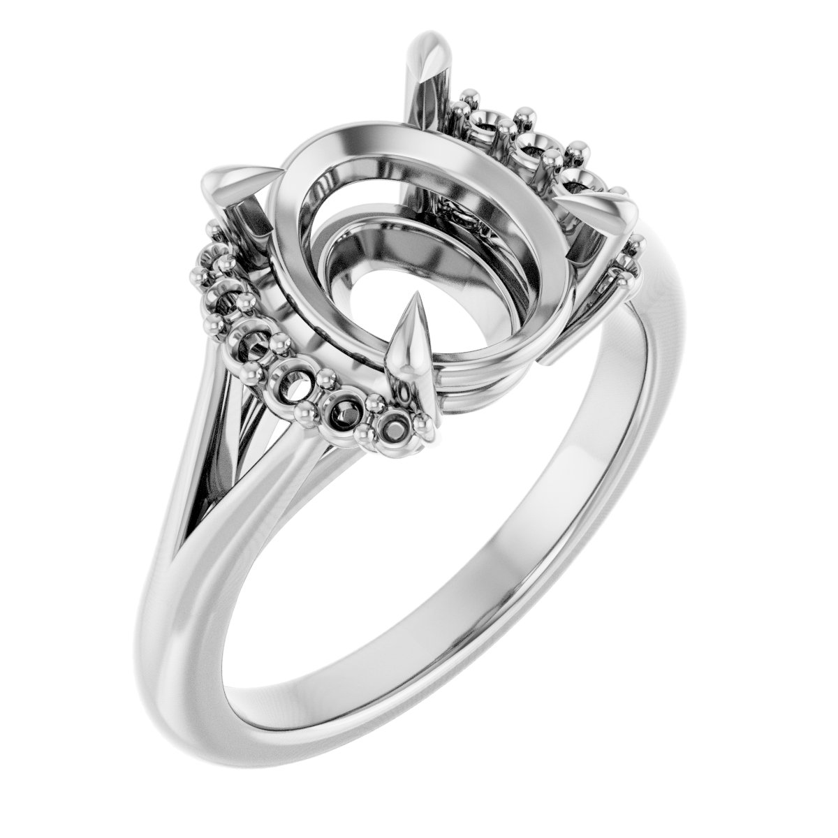 Claw-Prong Accented Engagement Ring