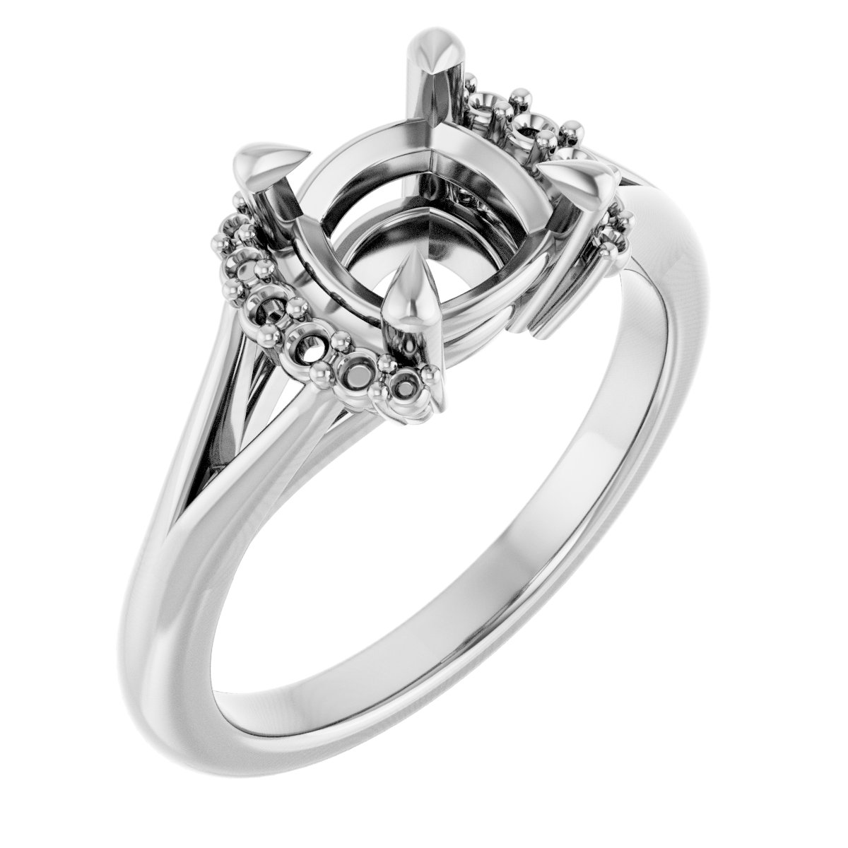 Claw-Prong Accented Engagement Ring