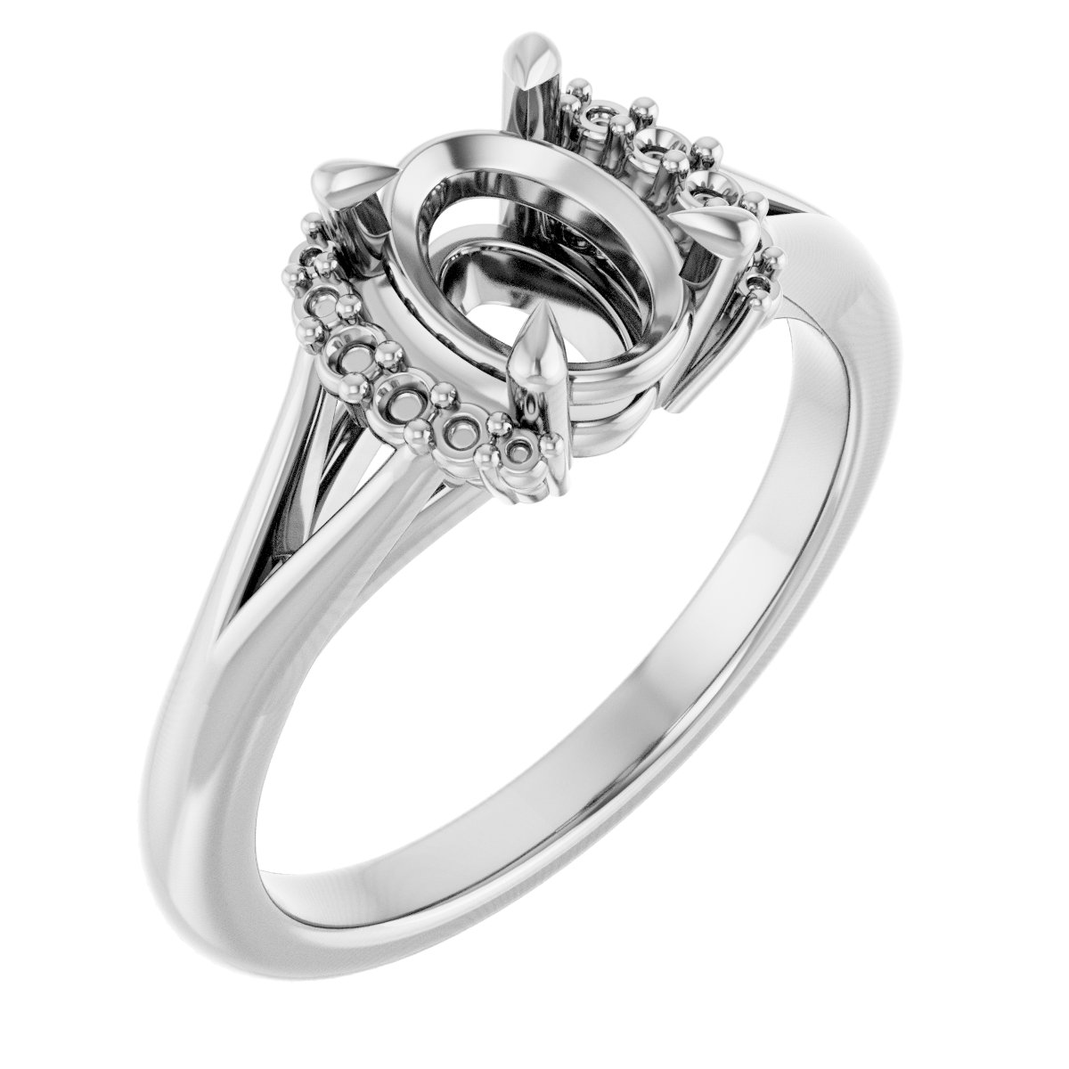 Claw-Prong Accented Engagement Ring