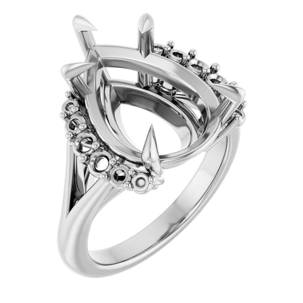 Claw-Prong Accented Engagement Ring