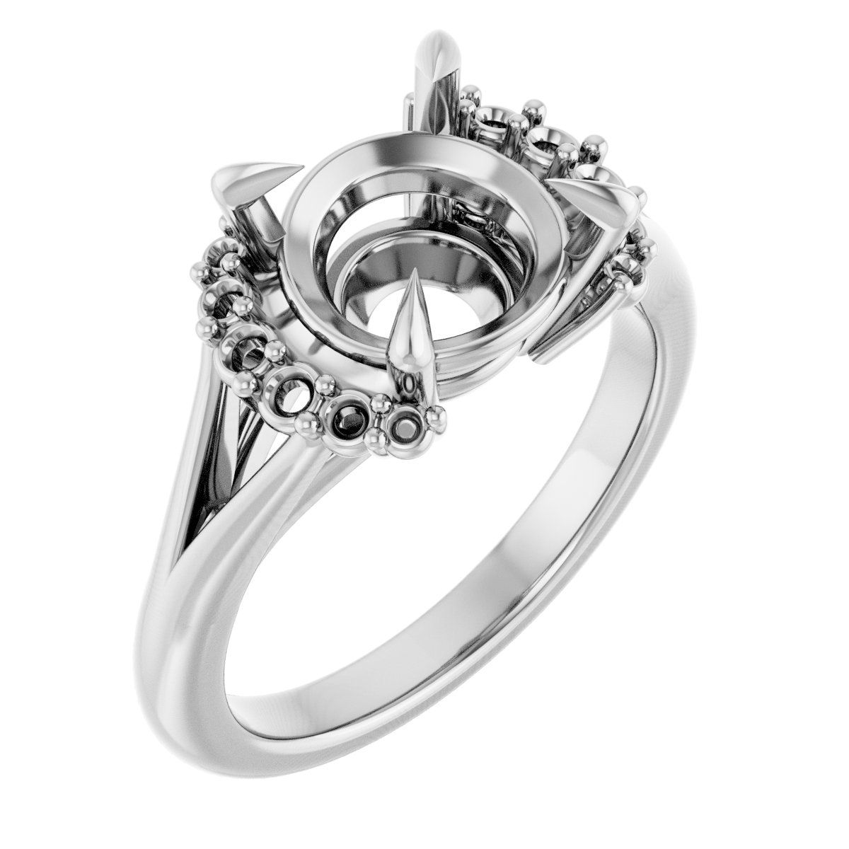 Claw-Prong Accented Engagement Ring