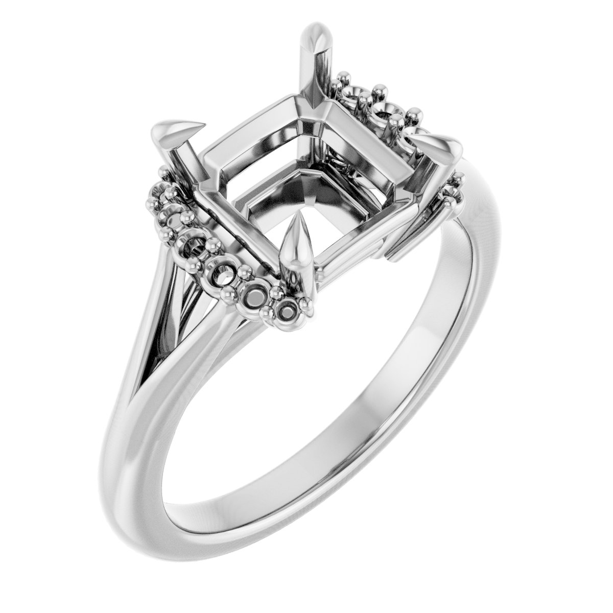 Claw-Prong Accented Engagement Ring