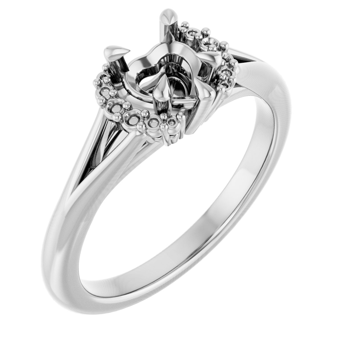 Claw-Prong Accented Engagement Ring