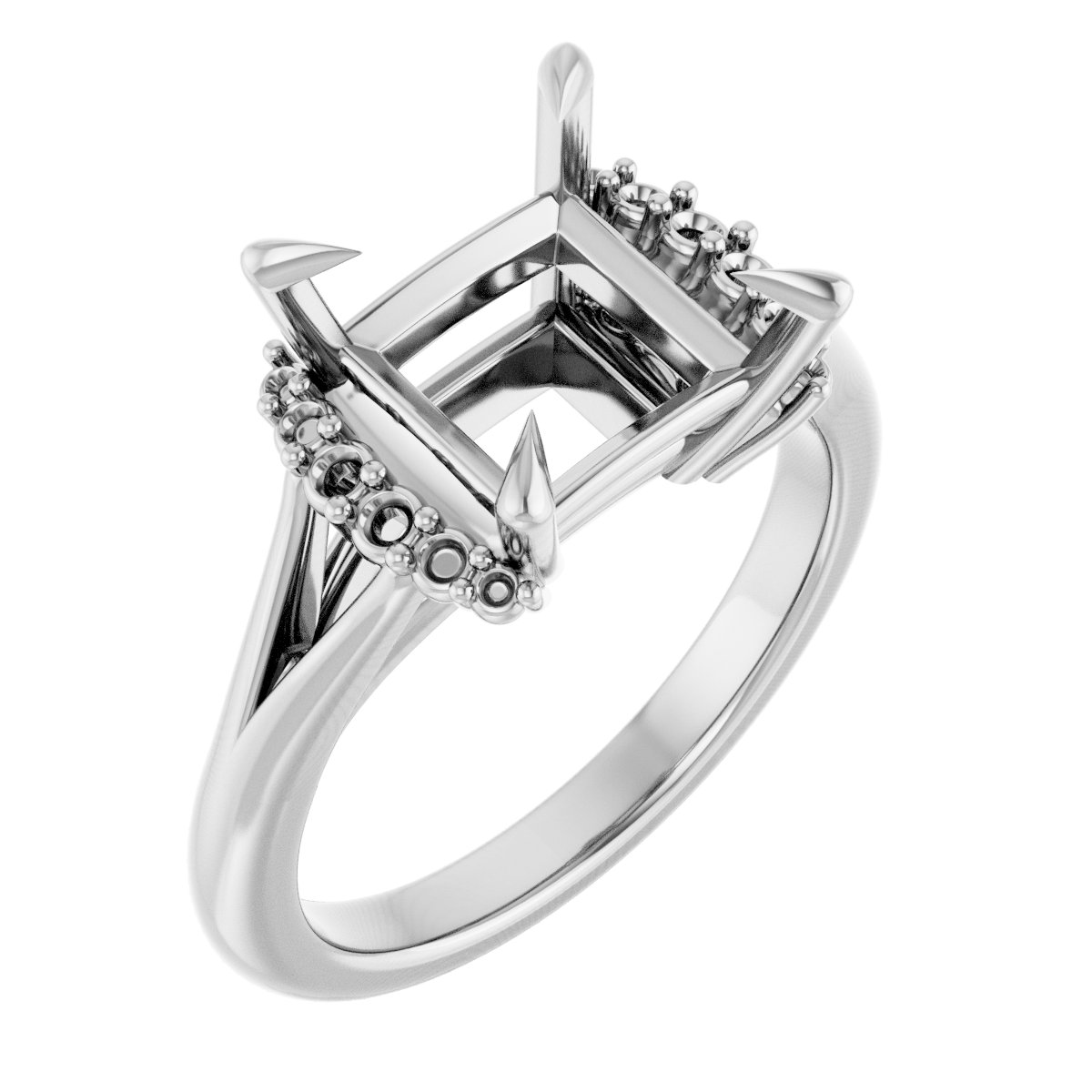Claw-Prong Accented Engagement Ring