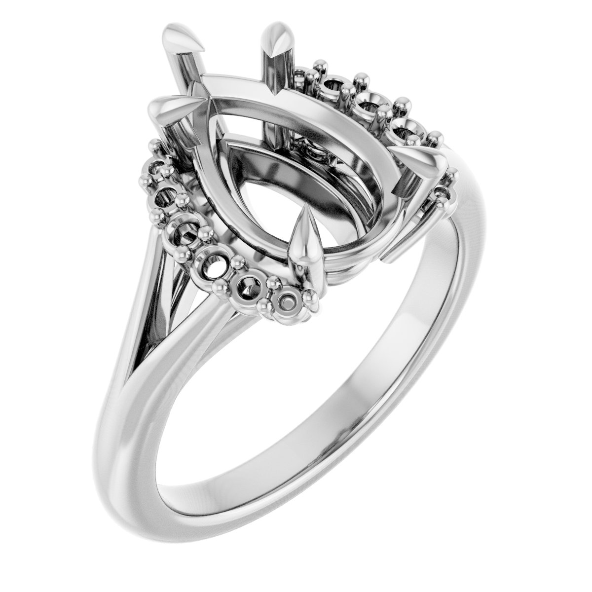 Claw-Prong Accented Engagement Ring