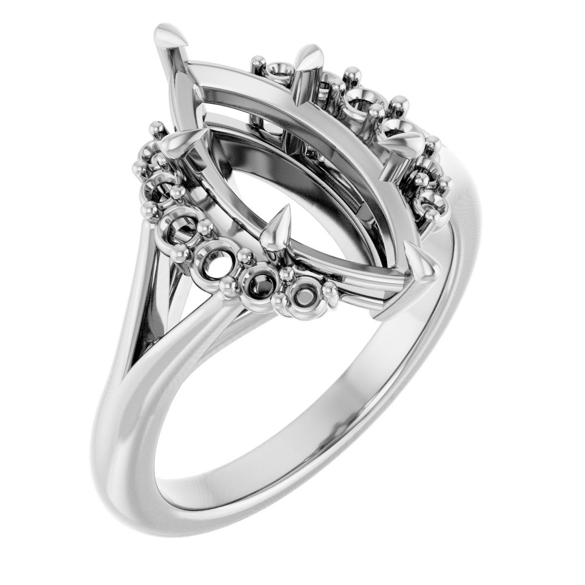 Claw-Prong Accented Engagement Ring