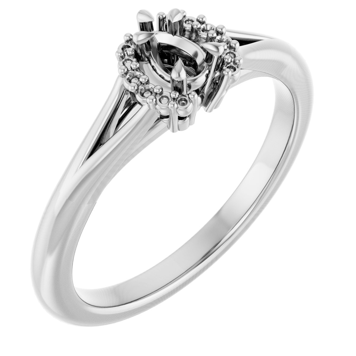 Claw-Prong Accented Engagement Ring