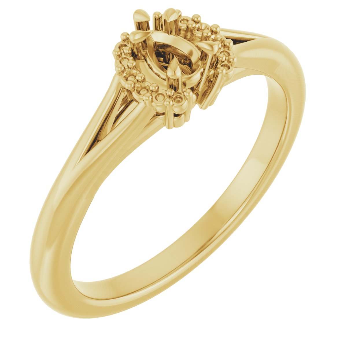 Claw-Prong Accented Engagement Ring