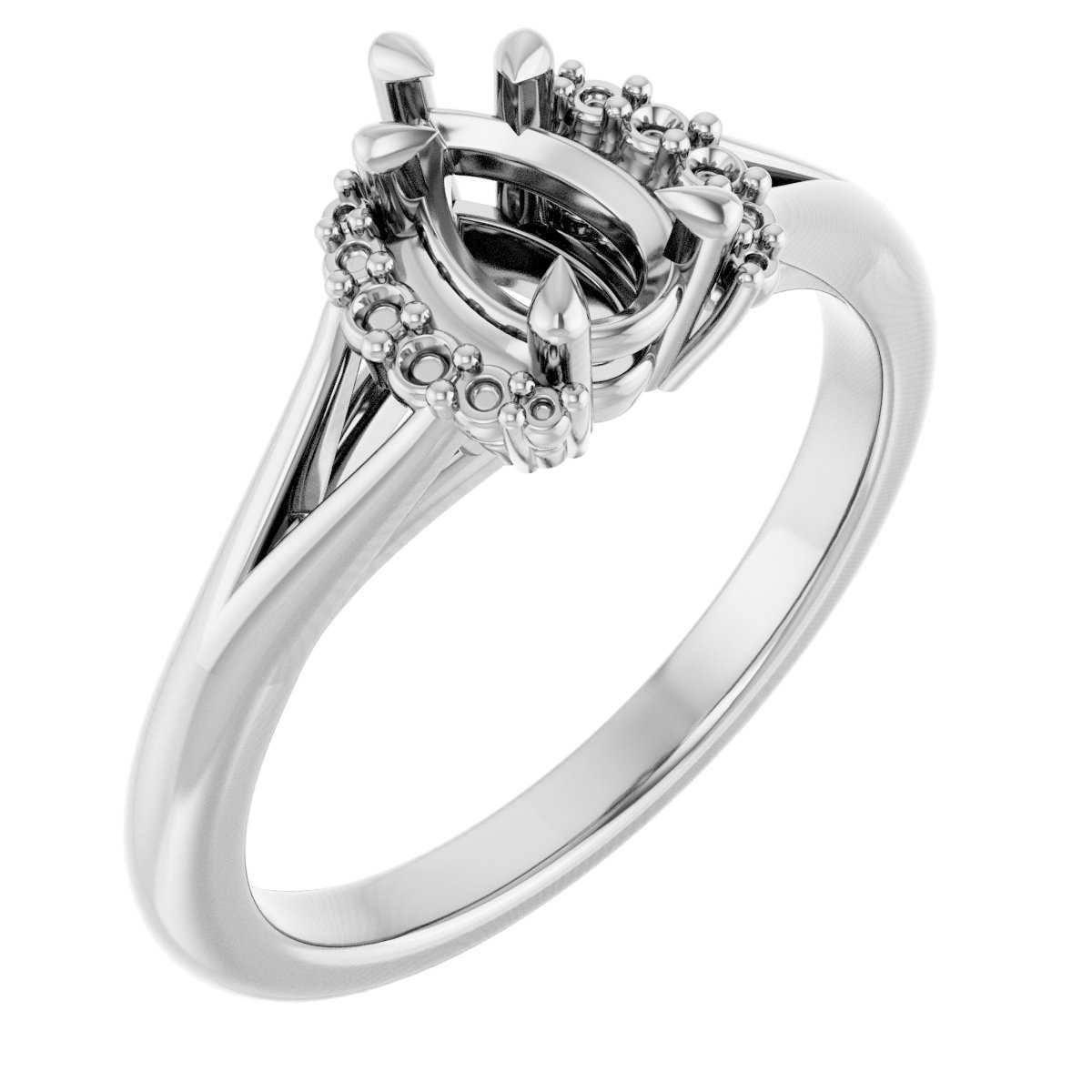Claw-Prong Accented Engagement Ring