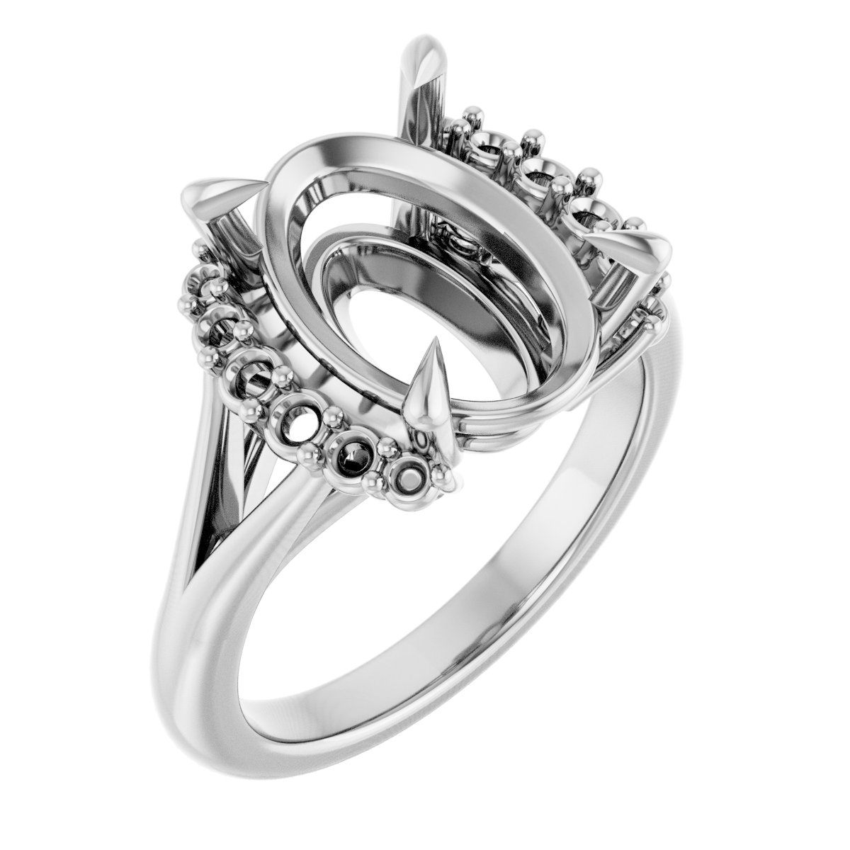 Claw-Prong Accented Engagement Ring