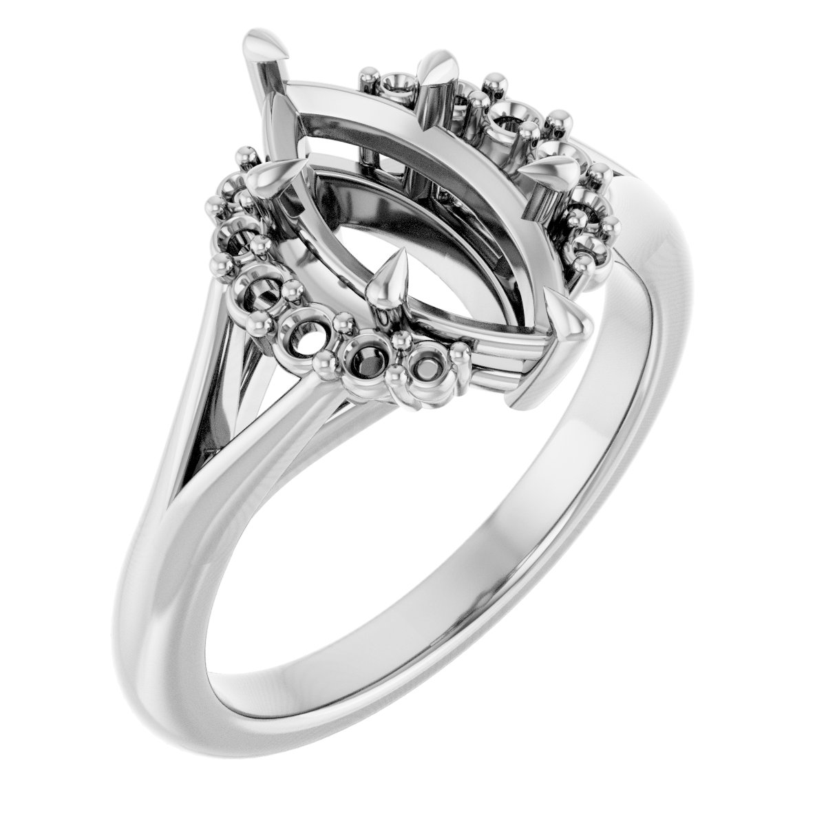 Claw-Prong Accented Engagement Ring