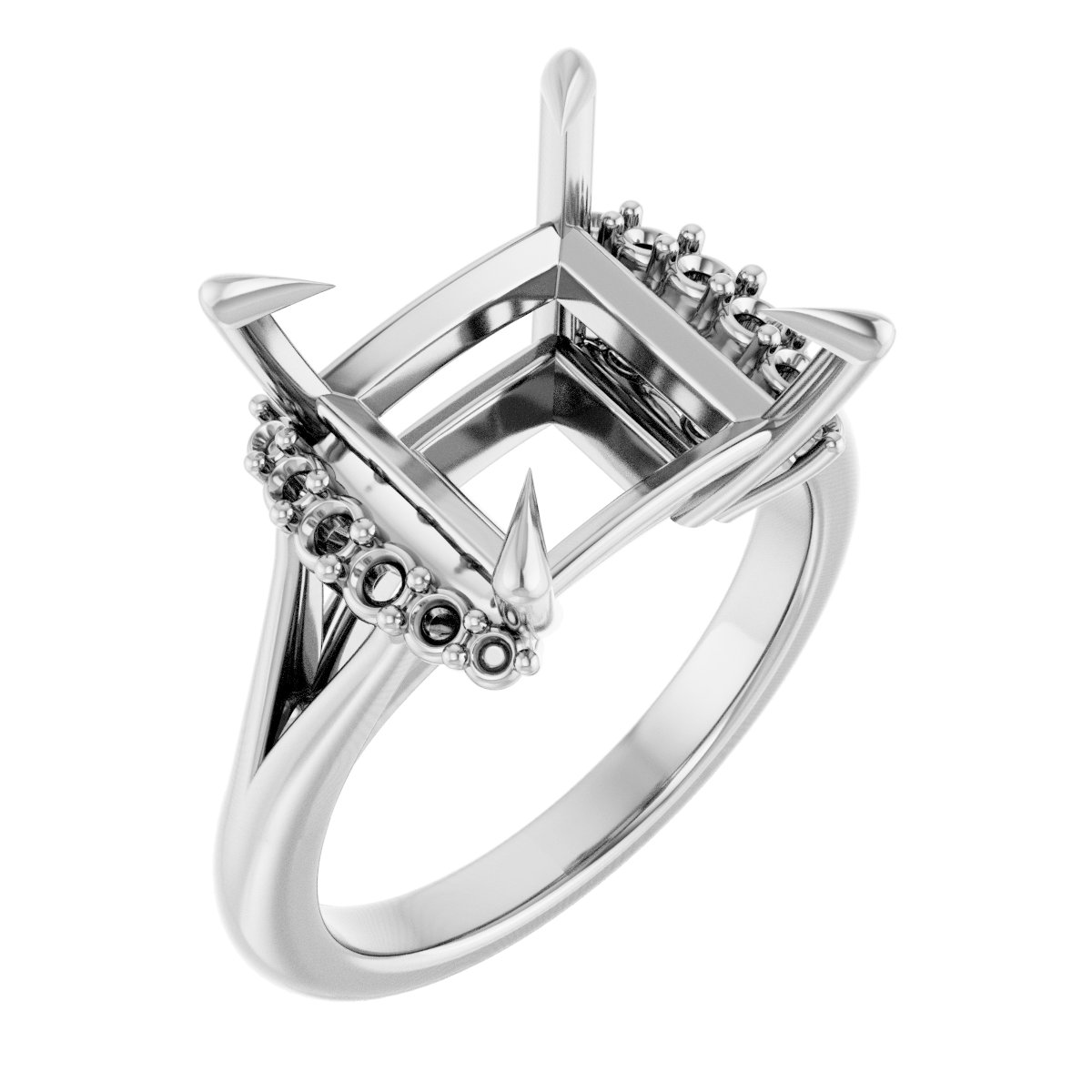 Claw-Prong Accented Engagement Ring
