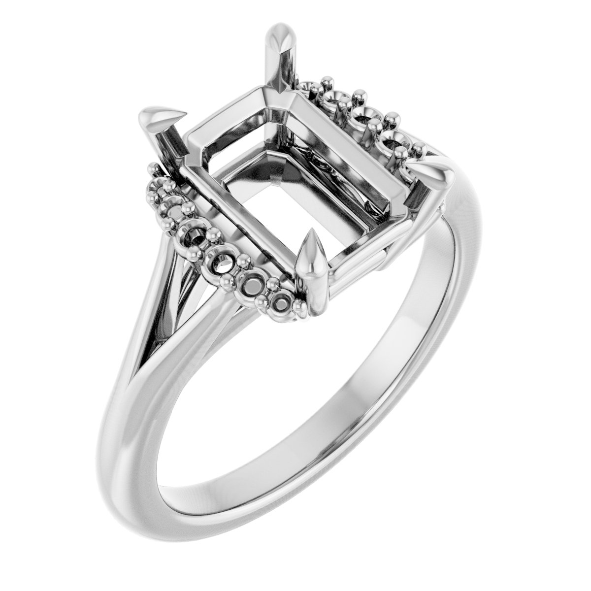 Claw-Prong Accented Engagement Ring