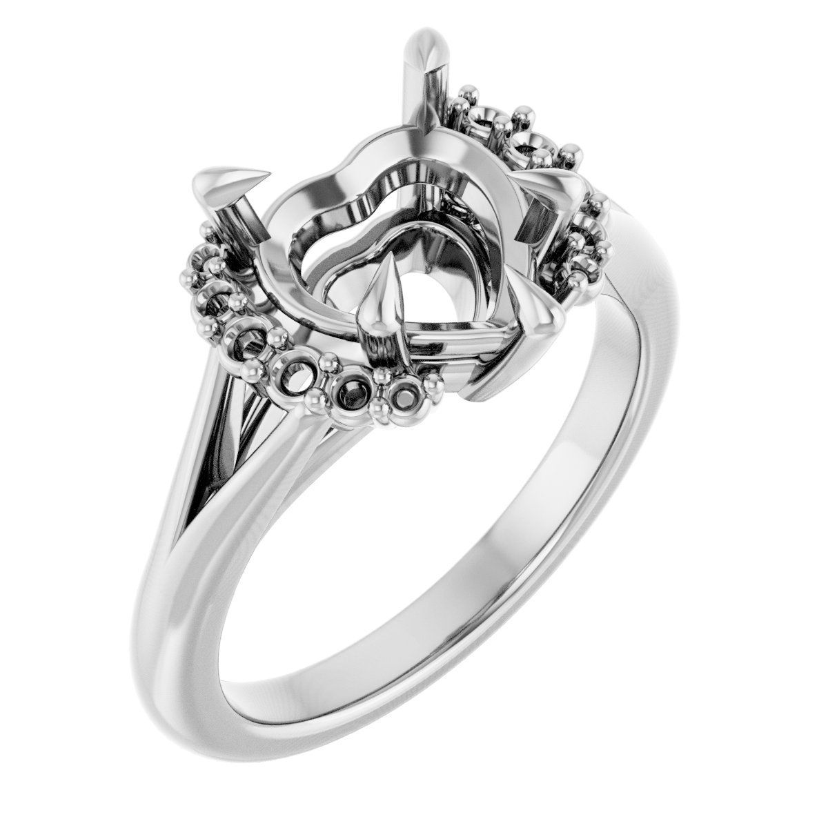 Claw-Prong Accented Engagement Ring