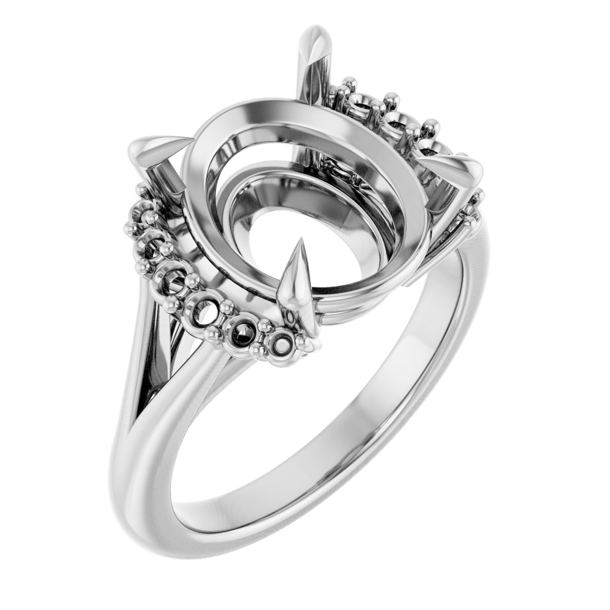Claw-Prong Accented Engagement Ring
