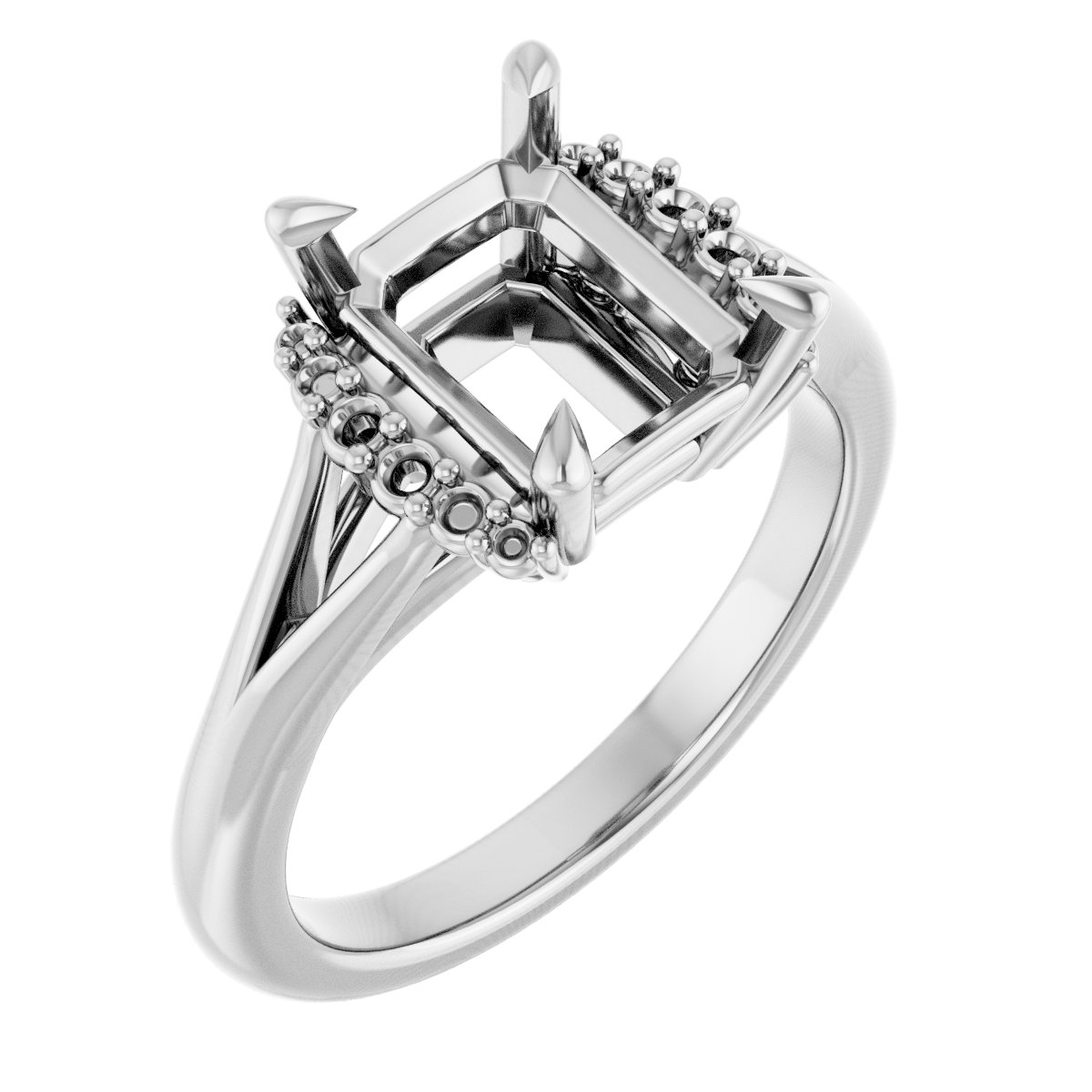 Claw-Prong Accented Engagement Ring