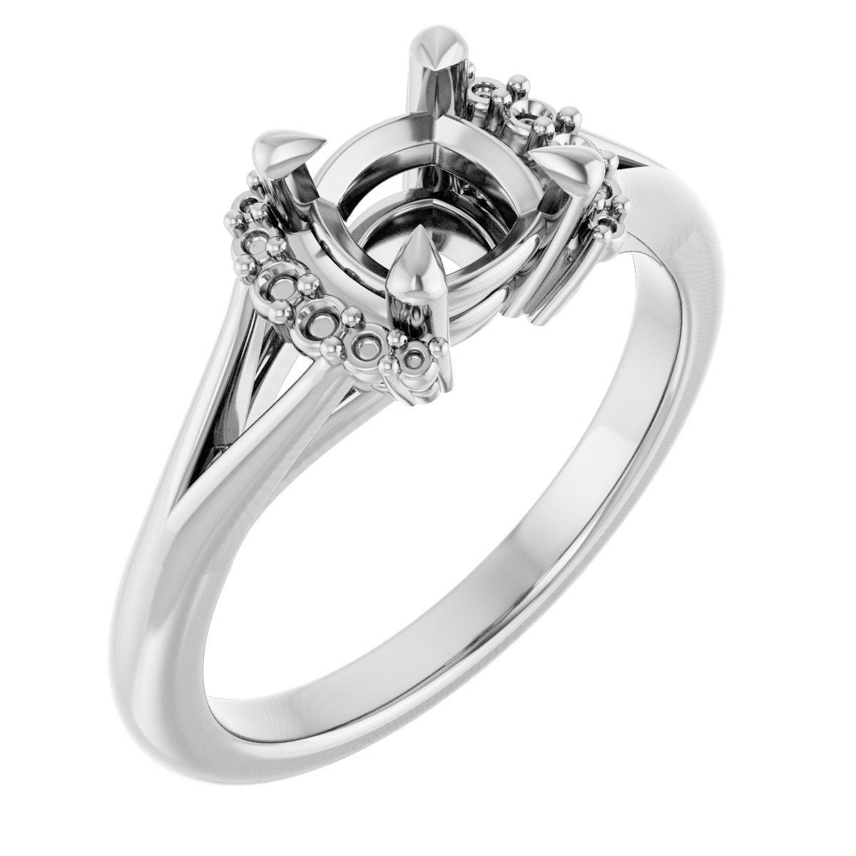 Claw-Prong Accented Engagement Ring