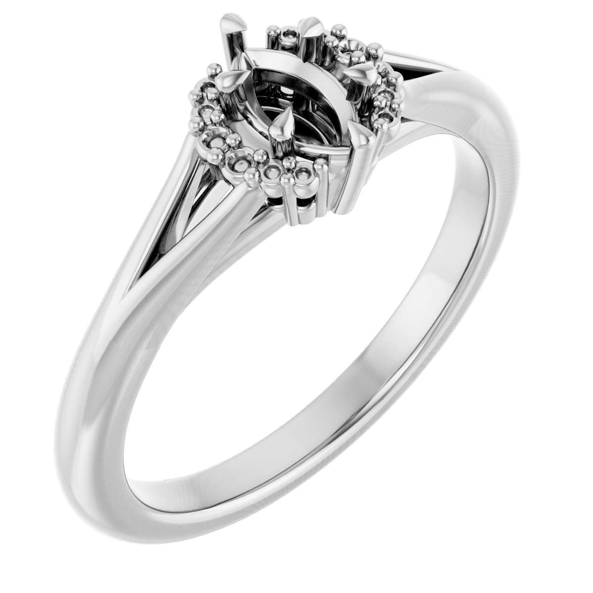Claw-Prong Accented Engagement Ring