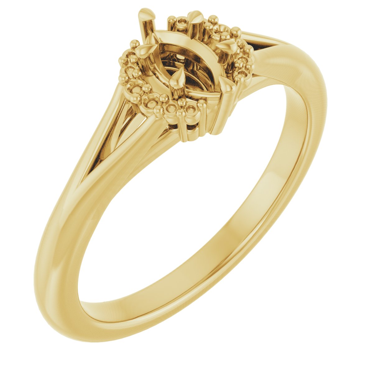 Claw-Prong Accented Engagement Ring